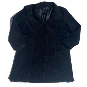Morrow vintage rare 90s size XL all black velvet synthetic wool long swing coat